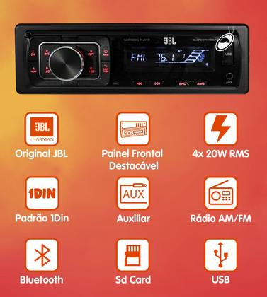 Imagem de Rádio MP3 1 Din JBL By Harman Celebrity 150BR Bluetooth USB SD Card