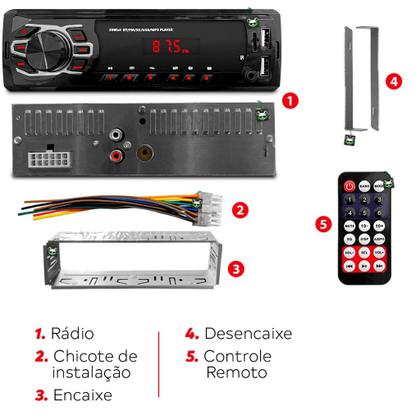 Imagem de Rádio Mp3 1 Din Player Som Automotivo de Carro 2 Usb Sd Auxiliar Bluetooth Universal