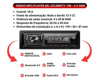 Imagem de Rádio MP3 Player JBL Celebrity 150 Bluetooth/USB/SD/AM/FM/Auxiliar - 4 x 20w
