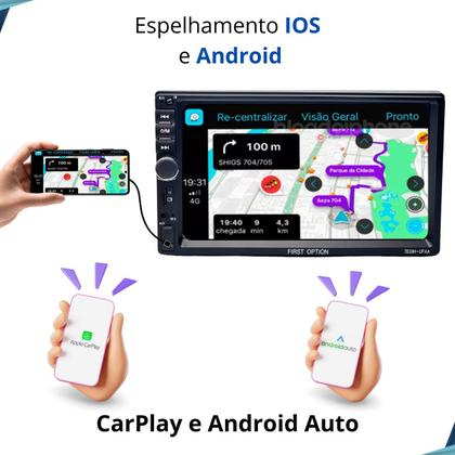 Imagem de Rádio MP5 CarPlay Android Auto 2Din + Câmera Ré Fox 2003 2004 2005 2006 2007 2008 2009 2010 até 2021