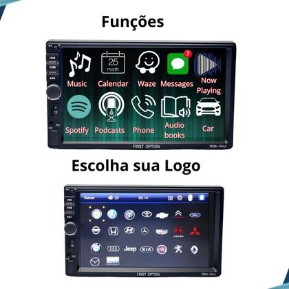 Imagem de Rádio MP5 CarPlay Android Auto 2Din + Câmera Ré Fox 2003 2004 2005 2006 2007 2008 2009 2010 até 2021