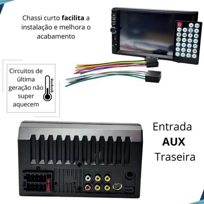 Imagem de Rádio MP5 CarPlay Android Auto 2Din + Câmera Ré Fox 2003 2004 2005 2006 2007 2008 2009 2010 até 2021