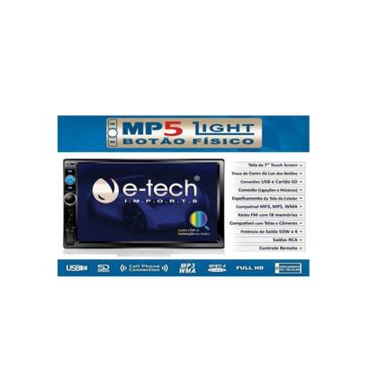 Imagem de Rádio Multimídia MP5 7 Polegadas Light Botão Fisico E-tech