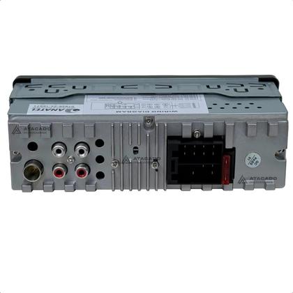 Imagem de Rádio para carro Aparelho de Som Automotivo toca MP3 Bluetooth 2 entradas USB Auxiliar P2 painel iluminado RGB 7 Cores