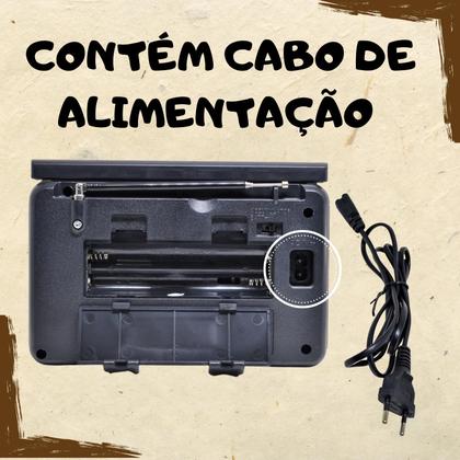 Imagem de Radio Portatil Am e fm A Pilha Retro Vintage Antigo Recarregavel Com Bluettoth e Usb