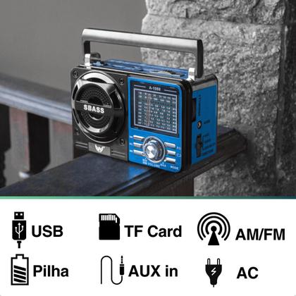 Imagem de Rádio Portátil Am Fm A Pilha E Energia Usb Bluetooth