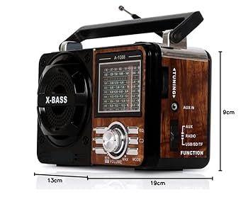 Imagem de Rádio Portátil Com Bluetooth Am Fm A Pilha E Energia Usb 1088