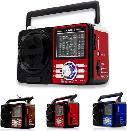Imagem de Rádio Portátil Com Bluetooth Am Fm A Pilha E Energia Usb 1088