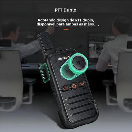 Imagem de Rádio Portátil Dual PTT Retevis RB645 PMR446 Com VOX USB C Para Hotel E Restaurante