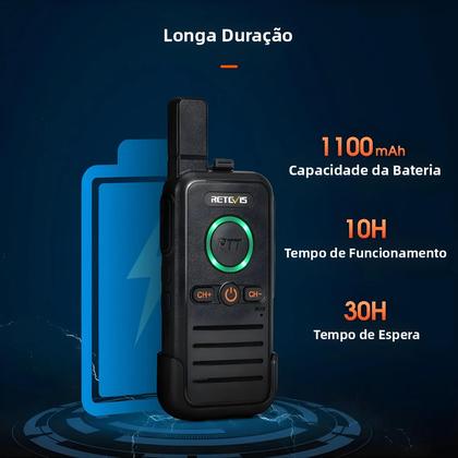 Imagem de Rádio Portátil Dual PTT Retevis RB645 PMR446 Com VOX USB C Para Hotel E Restaurante