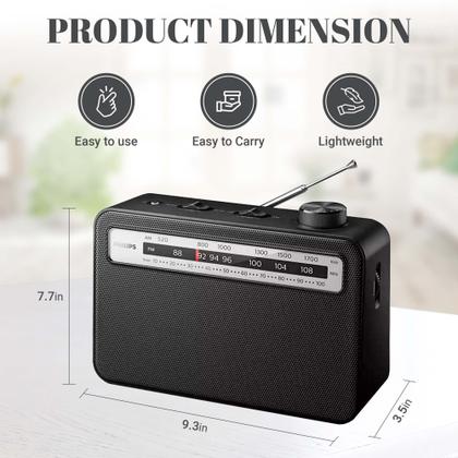 Imagem de Rádio portátil Philips Série 2000 AM/FM com alto-falante