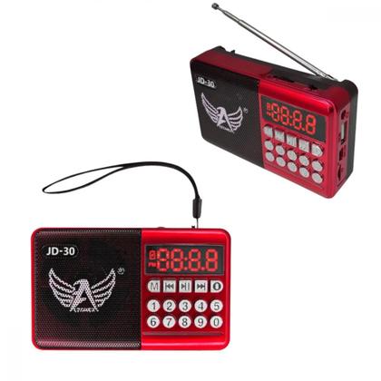 Imagem de Rádio Portátil Retro FM/AM Bluetooth 3W MP3 Entrada Pendrive e Cartão SD Bateria Recarregável Altomex JD-30