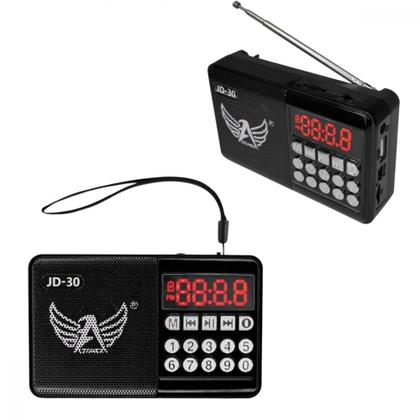 Imagem de Rádio Portátil Retro FM/AM Bluetooth 3W MP3 Entrada Pendrive e Cartão SD Bateria Recarregável Altomex JD-30