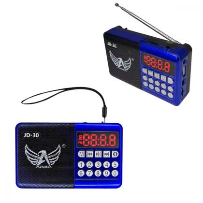 Imagem de Rádio Portátil Retro FM/AM Bluetooth 3W MP3 Entrada Pendrive e Cartão SD Bateria Recarregável Altomex JD-30