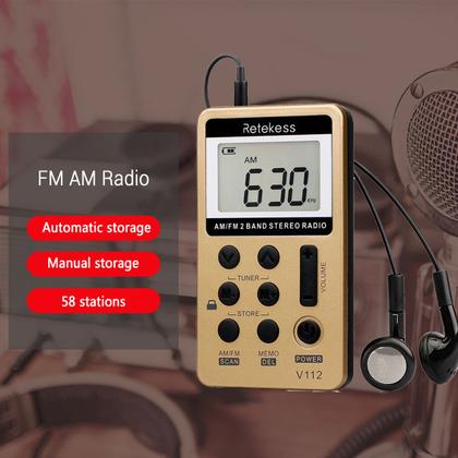 Imagem de Rádio portátil Wokex Mini Portable FM AM 2 Band Digital Pock