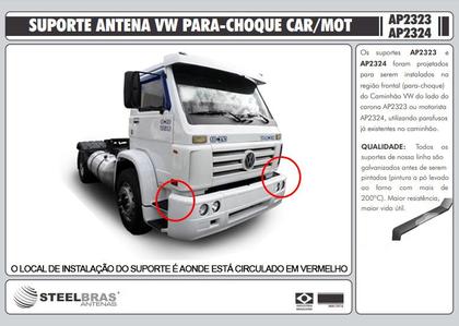 Imagem de Radio Px 40 Canais Antena Inox 2,70m Cabo 5,5m Vw Worker Titan Parafusos