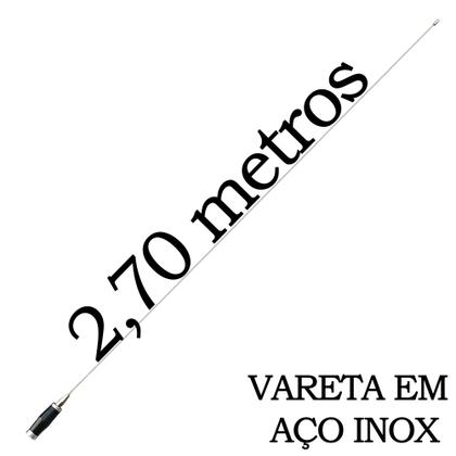 Imagem de Rádio Px 40 Canais Antena Maria Mole Inox 2,70m Porta Malas Cabo 5,5m Parafusos