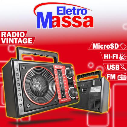 Imagem de Rádio Recarregável Portátil Am Fm Usb Sd Cnn 2844ru Vermelho 5W
