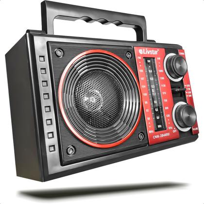 Imagem de Rádio Recarregável Portátil Am Fm Usb Sd Cnn 2844ru Vermelho