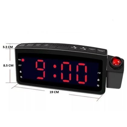 Imagem de Radio Relógio Despertador Com Projetor Digital Lelong Le-672 Fm Usb Cor Preto 110/220V