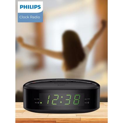 Imagem de Rádio Relógio e Alarme Digital FM Original Philips TAR3205/37 Bivolt com Pilhas AAA
