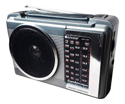 Imagem de Rádio Retrô Portatil 4 Faixas Livstar Am/Fm 3W a Pilha e Energia Alto-Falante Alta Qualidade