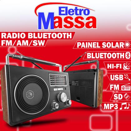 Imagem de Rádio Retrô Recarregável Analógico Bluetooth Bivolt AM/FM CNN-686