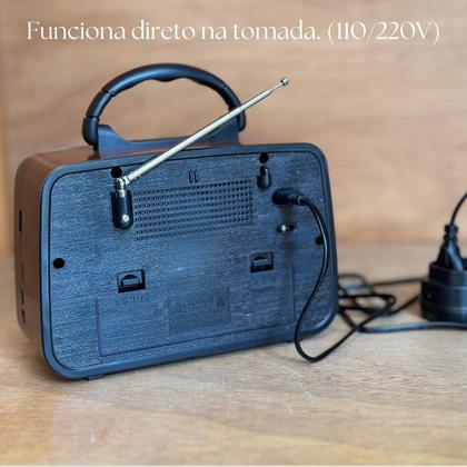Imagem de Radio Retro Vintage Am Fm Longo Alcance Bluetooth Usb Bivolt