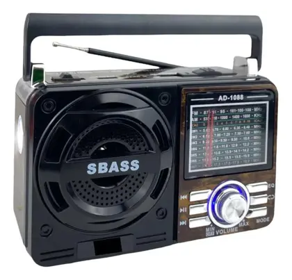 Imagem de Rádio Retro vintage com bluetooth USB 1088 AM/FM/SW recarregável