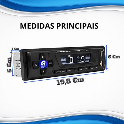 Imagem de Rádio Som Mp3 Player 12v Bluetooth Usb Aux Sd Para Carro