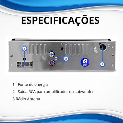 Imagem de Rádio Som Mp3 Player 12v Bluetooth Usb Aux Sd Para Carro