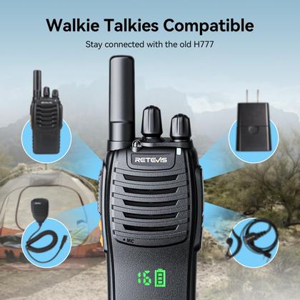 Imagem de Rádios recarregáveis de 2 vias Walkie Talkies Retevis H-777H (pacote com 3)