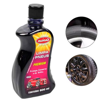 Imagem de Radnaq Pneu Pretinho Selante Pneus 500ml Aplicador Kit