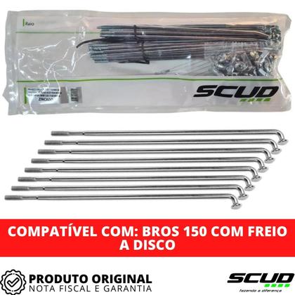 Imagem de Raio Scud Dianteiro Zincado Freio Disco Bros 150 Moto