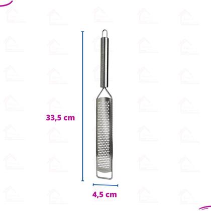 Imagem de Ralador Culinário Profissional De Raspas Finas e Cítricos Aço Inox Tipo Zester Igual Da Rita Lobo
