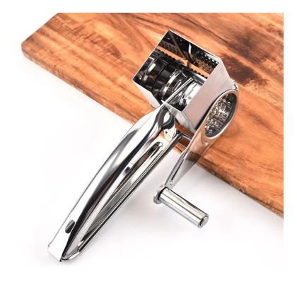 Imagem de Ralador De Queijo Giratório Manual Com Lâminas Em Aço Inox Cozinha Gourmet Prático UnyHome UD210110