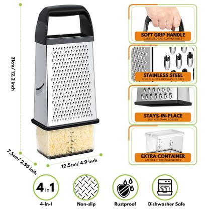 Imagem de Ralador de Queijo Urbanstrive com Recipiente de Aço Inoxidável