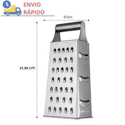 Imagem de Ralador em Inox 4 Funções Ralar Fatiar Manual Legumes Queijo