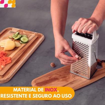 Imagem de Ralador Fatiador 4 Faces Manual Com Alça Em Aço Inoxidável Multifuncional Legumes Alimentos