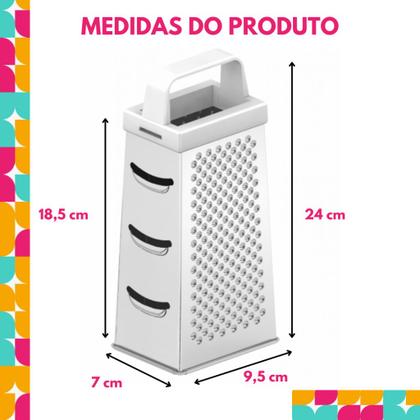 Imagem de Ralador Fatiador 4 Faces Manual Com Alça Em Aço Inoxidável Multifuncional Legumes Alimentos