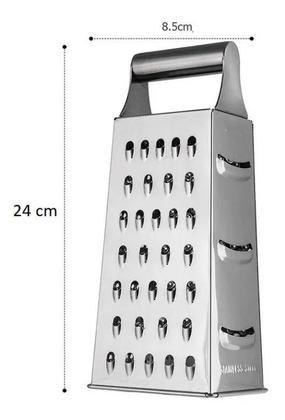 Imagem de Ralador fatiador de alimentos 4 faces multiuso aço inox - legumes queijo vegetais frutas
