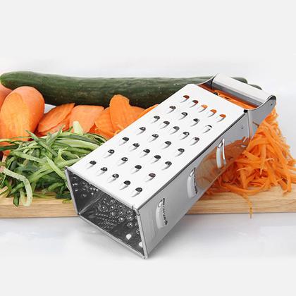 Imagem de Ralador fatiador de alimentos 4 faces multiuso aço inox - legumes queijo vegetais frutas