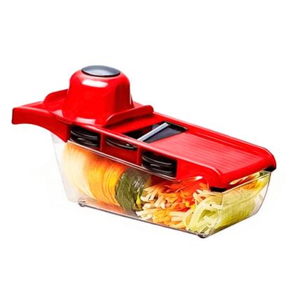 Imagem de Ralador fatiador legumes 6em1 multifuncional aço inox Laminas Profissional Mandoline Slicer