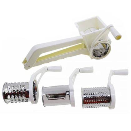 Imagem de Ralador Fatiador Manual Para Queijos E Legumes Com Manivela 3 em 1