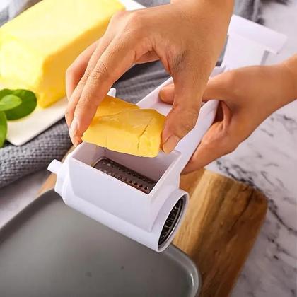 Imagem de Ralador Fatiador Manual Para Queijos E Legumes Com Manivela 3 em 1