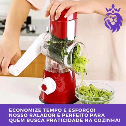 Imagem de Ralador Fatiador Multifuncional Cortador Manual Inox 3 Em 1 Cozinha Verduras Legumes Queijo Repolho