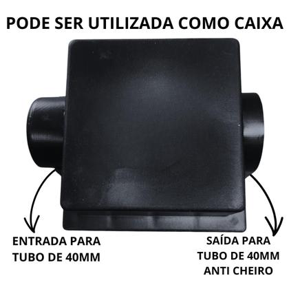 Imagem de Ralo 10x10 Base Plástica Preto Piso Caixa Anti Odor Rasa Quadrada