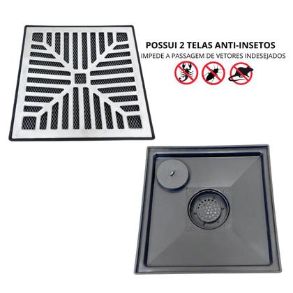 Imagem de Ralo 30x30 Alumínio Concavo Tela Saída de 100mm Sifonada
