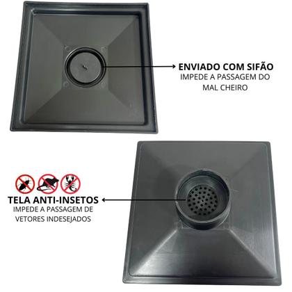 Imagem de Ralo 30x30 Alumínio Perfurado Saída de 100mm Anti Cheiro