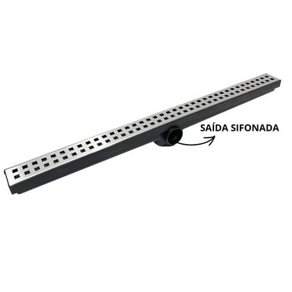 Imagem de Ralo 5x70 Inox Quadros com Tela e Cocho Preto